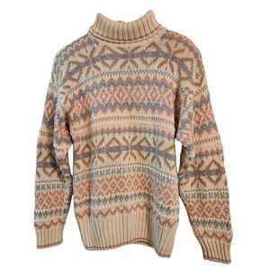 Vintage 80's Milano Design Group turtleneck sweater knit design size medium